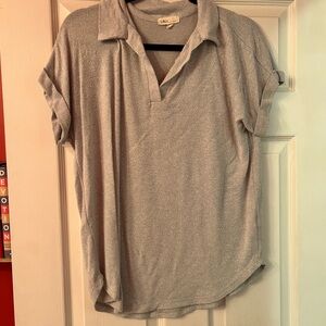 Elegant Gray Women's Button Down Shirt